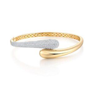 Diamond Dusk 14K (or 18k upon request) Yellow Gold Bangle Bracelet